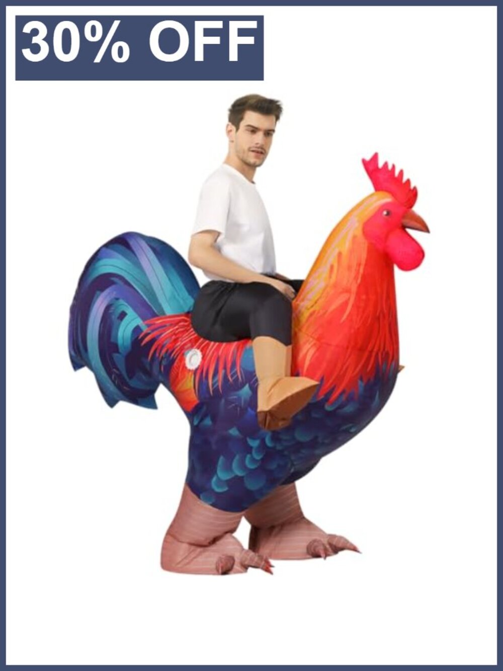 Adult Inflatable Chicken Costume Rooster Suit Funny Halloween Cosplay